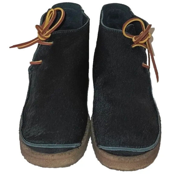 Padmore & Barnes 18 East Pony Hair Asymmetrical Tie Closure Crepe Boot 7 M 8.5 W - Picture 4 of 12